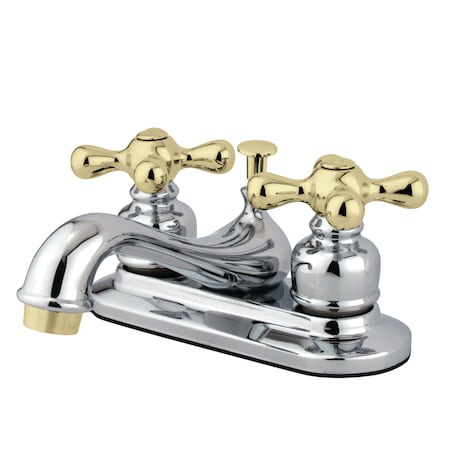 Kingston Brass 4" Centerset Bathroom Faucet, Chrome/Polished Brass KB604AX
